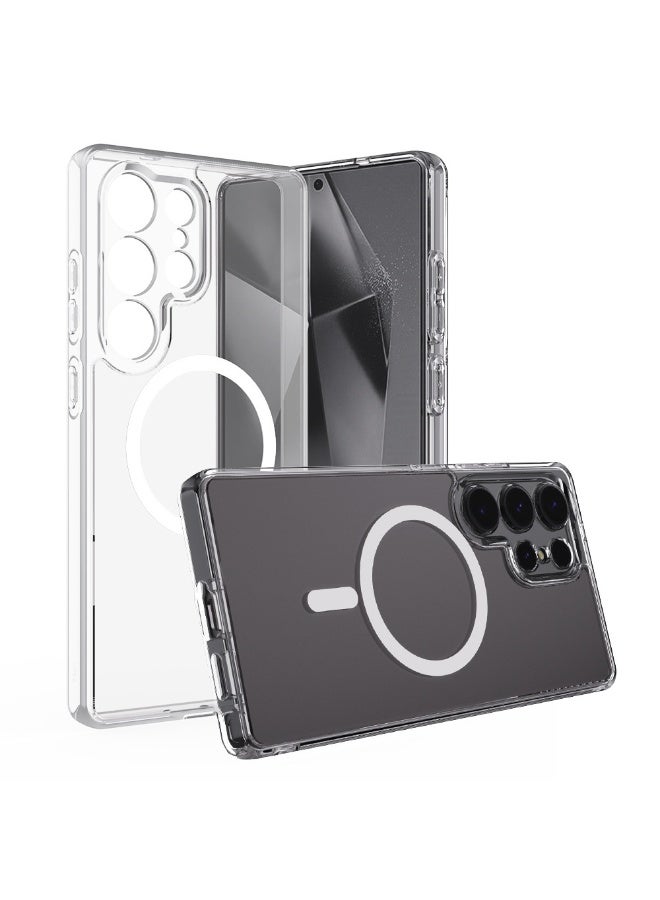 جراب هاتف Samsung Galaxy S25 Ultra مغناطيسي شفاف مضاد للاصفرار ومضاد للصدمات - Image 1