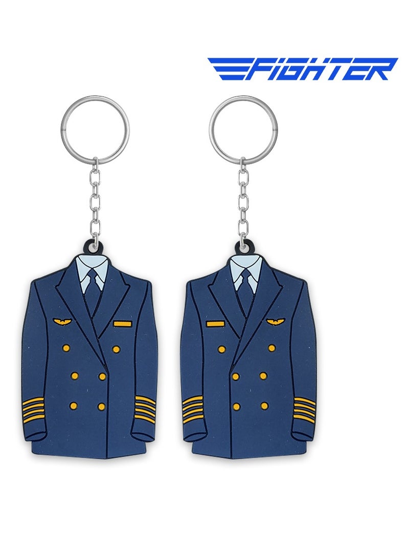 DOUBLE SIDED PILOT SUIT JACKET PVC KEYCHAIN