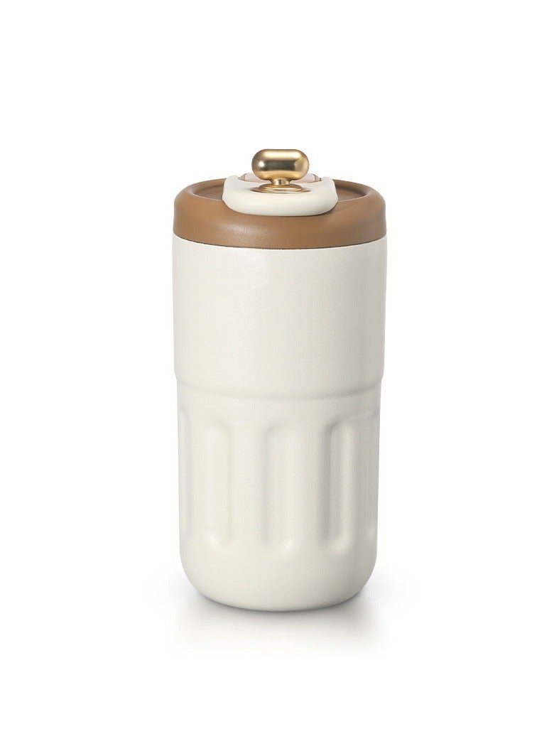 Captaintech Stainless Steel Cups, Portable Coffee Cups, Creative Thermos Cups with Straws, Stainless Steel Thermos Travel Mug, Intelligent thermos flaskfor Travel Office School, Party, Camping - Image 1