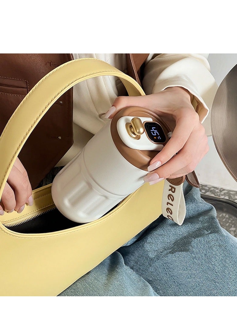 Captaintech Stainless Steel Cups, Portable Coffee Cups, Creative Thermos Cups with Straws, Stainless Steel Thermos Travel Mug, Intelligent thermos flaskfor Travel Office School, Party, Camping - Image 3