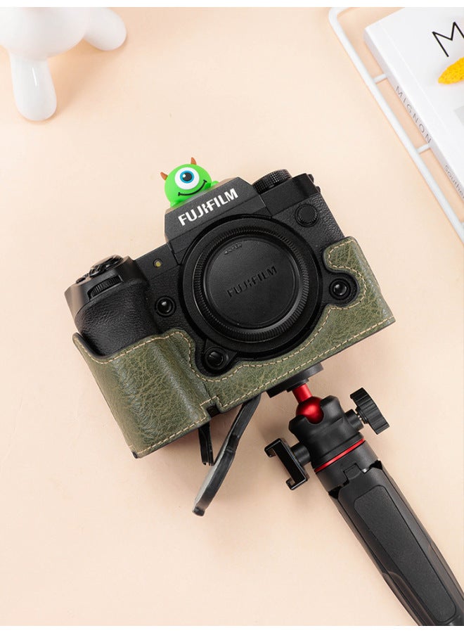 Fuji XH2 Camera Case Leather Case XT5 XS10 Xh2xh2 XS20 Base Camera Case Protective Bag-Color:XH2 XH2  Black + Shoulder Strap - Image 3