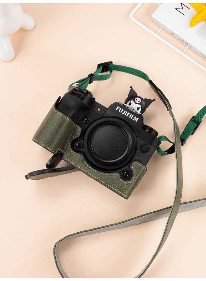 Fuji XH2 Camera Case Leather Case XT5 XS10 Xh2xh2 XS20 Base Camera Case Protective Bag-Color:XH2 XH2  Black + Shoulder Strap - Image 2