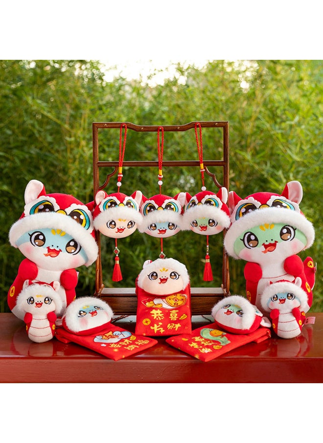 Year Of The Snake Mascot Moe Bao Snake Doll Red Envelope Pendant Company Annual Meeting Gift Zodiac Snake Plush Toy Doll Batch-Specifications:32cm Cute Snake With Random Colors-Color:Red  - Image 5