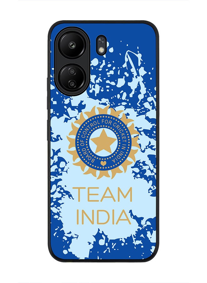 Stylizedd Rugged Black Edge Case for Xiaomi Redmi 13C 4G, Slim fit Soft Case Flexible Rubber Edges Anti Drop TPU Gel Thin Cover - Team India - Image 1