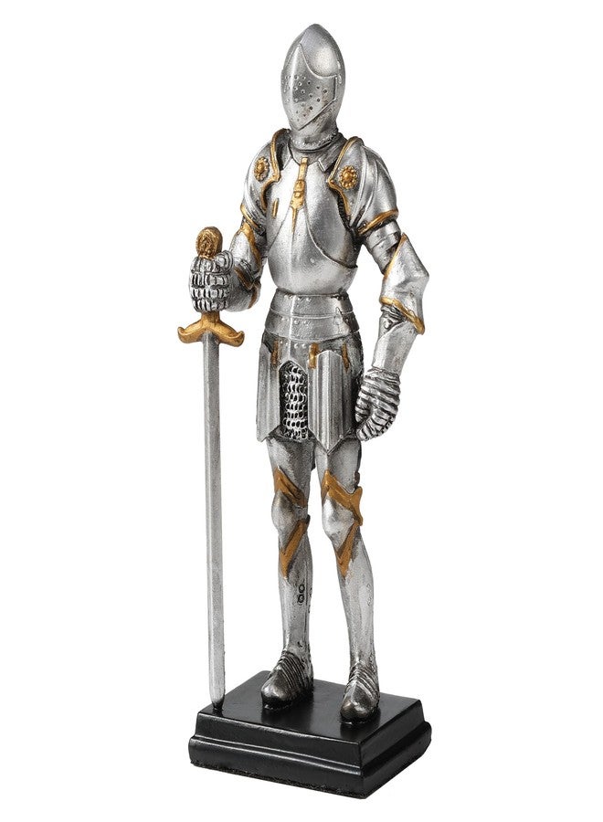 Veronese Design 3 1/4 Inch Medieval Knight Armor Sword Stance Miniature Polyresin Figurine Hand Painted Collectible - Image 1