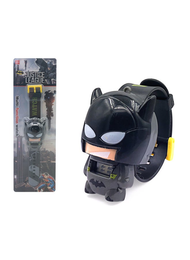 Children's Cartoon Toys Electronic Retractable Watch Deformation Anime Electronic Watch Boys Girls Toys Electronic Watches-Color:English Telescopic Batman Watch - Image 1