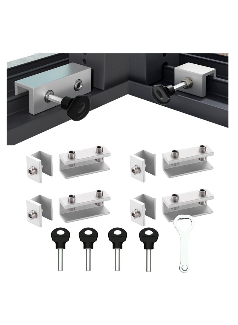 NOVOLAN NOVOLAN Sliding Window Locks, Adjustable Child Safety Locks for Vertical & Horizontal Sliding Windows & Doors, 8 Lock Set with 4 Long & 4 Short Locks, Aluminum Alloy with Key, Window Tracks 1-16mm  - Image 1