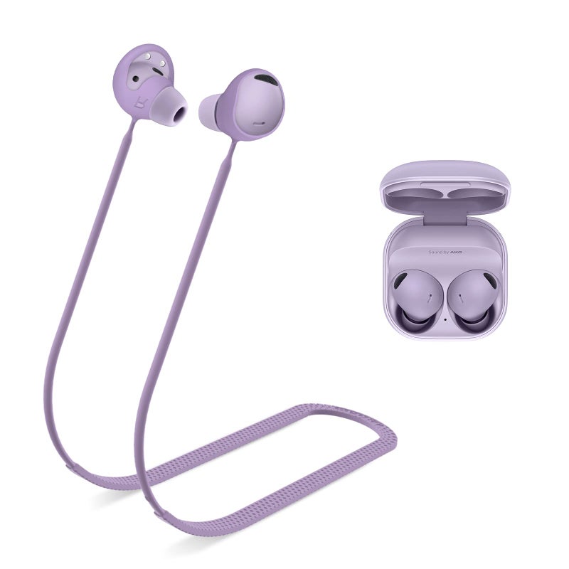 WOFRO حزام مضاد للفقد WOFRO لسماعات Galaxy Buds 2 Pro (2022)، ملحقات حبل ناعم من السيليكون متوافقة مع سماعات Samsung Galaxy Buds Pro 2 (بورا بنفسجي) - Image 1