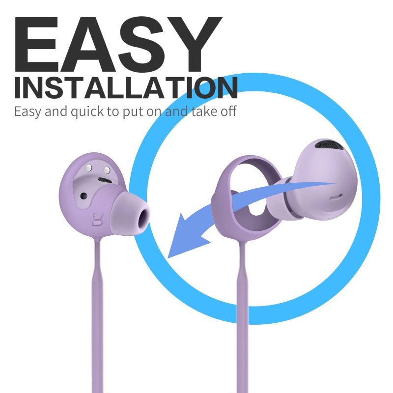 WOFRO حزام مضاد للفقد WOFRO لسماعات Galaxy Buds 2 Pro (2022)، ملحقات حبل ناعم من السيليكون متوافقة مع سماعات Samsung Galaxy Buds Pro 2 (بورا بنفسجي) - Image 5