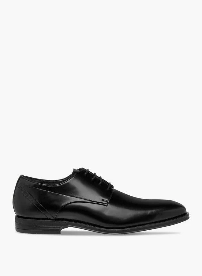 DUCHINI Men's Solid Lace-Up Derby Shoes