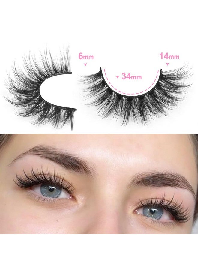 Kiromiro Lashes Wispy False Eyelashes Natural Look 14Mm Faux Mink Lashes Fluffy Short Cat Eye Spiky Lashes 3D Strip Lashes Pack 20 Pairs - Image 1