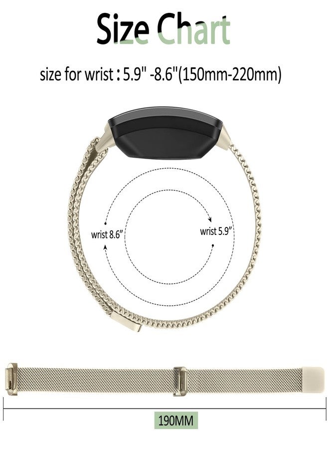 Vanjua for Fitbit Inspire 2 Bands Women Men, Stainless Steel Metal Mesh Loop Adjustable Magnetic Wristband Replacement Strap for Fitbit Inspire 2 Fitness Tracker, One Size, Stainless Steel, no - Image 4