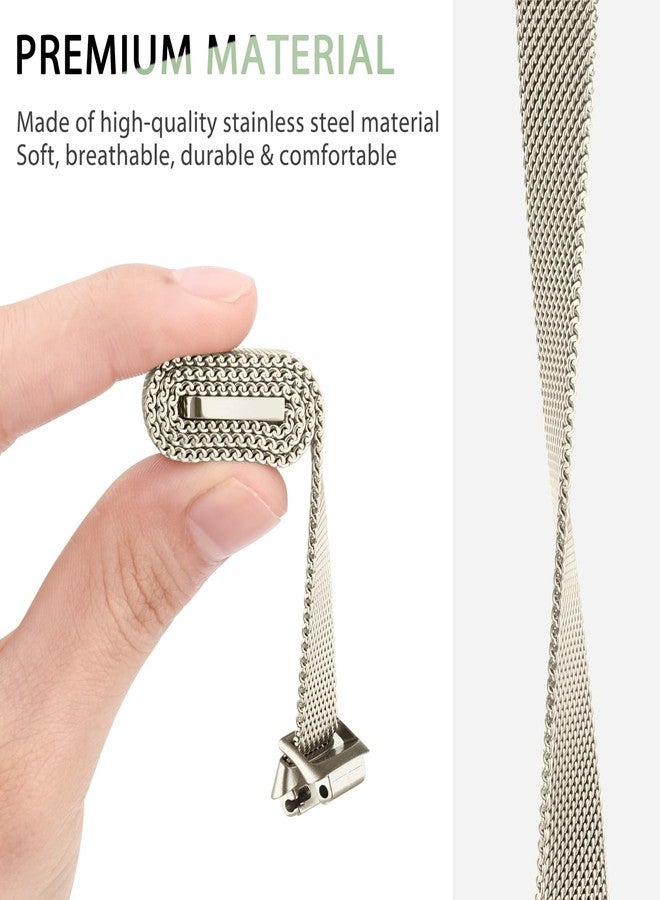 Vanjua for Fitbit Inspire 2 Bands Women Men, Stainless Steel Metal Mesh Loop Adjustable Magnetic Wristband Replacement Strap for Fitbit Inspire 2 Fitness Tracker, One Size, Stainless Steel, no - Image 5