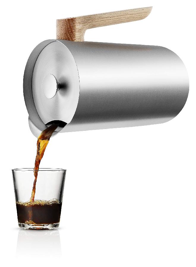 Eva Solo EVA SOLO | Nordic Kitchen French Press Coffee Maker 34 oz | Thermo cafetiére Stainless Steel Vacuum Jug with a Oak Wood Handle | Danish Design, Functionality & Quality  - Image 1
