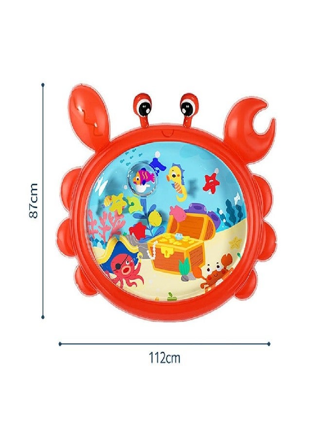 ZEBROC 112 X 87 CM Baby Inflatable Tummy Time Water Mat | Crab Shape Sensory Play Mat for Infants | Leak-Proof BPA-Free PVC | Warm & Cold Water Use | Includes Hand Air Pump (Play Mat + Hand Air Pump) - Image 3