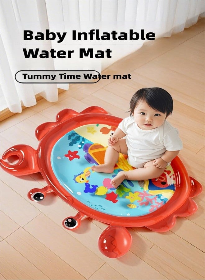 ZEBROC 112 X 87 CM Baby Inflatable Tummy Time Water Mat | Crab Shape Sensory Play Mat for Infants | Leak-Proof BPA-Free PVC | Warm & Cold Water Use | Includes Hand Air Pump (Play Mat + Hand Air Pump) - Image 4