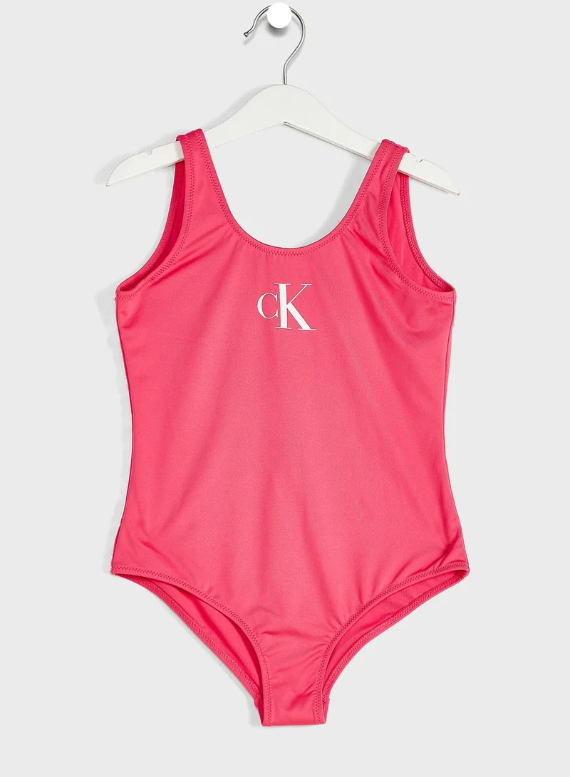 Calvin Klein Jeans Youth Logo Print Swimsuit