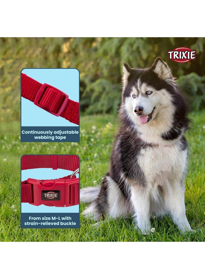 تريكسي حزام طوق للكلاب عالي الجودة، تصميم أنيق، شريط شبكي قابل للتعديل، تخفيف الضغط، مع موصل مقود، طوق رقبة للكلاب، 35-55 سم/20 مم، مقاس كبير، أحمر (عبوة من قطعتين) - Image 2