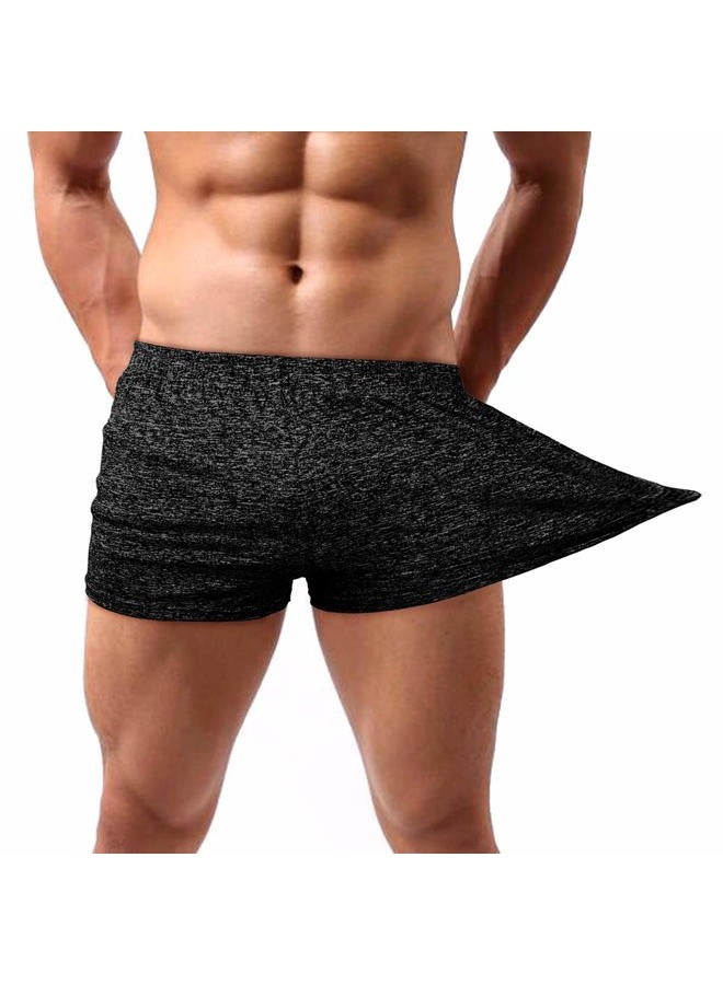 Lehmanlin Men's Workout Shorts 3 Inch Bodybuilding Quick Dry Shorts (Black-XL) - Image 1