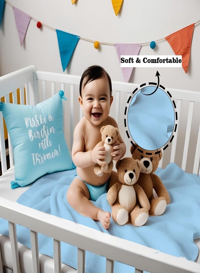 Toddylon Extra Absorbent Baby Dry Sheet | Quick Dry Sheet for New Born Baby Bed Protector, Soft & Breathable Sheet for Baby Bed (Pack of 2) (Green & Blue, Small - 70 x 50cm) - Image 3