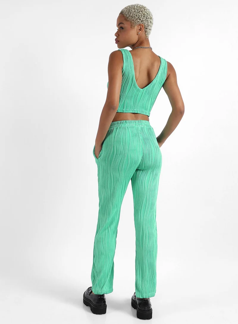 Pinacolada  Women's Aqua Green Textured Co-Ord Set for Women | Best Price UAE