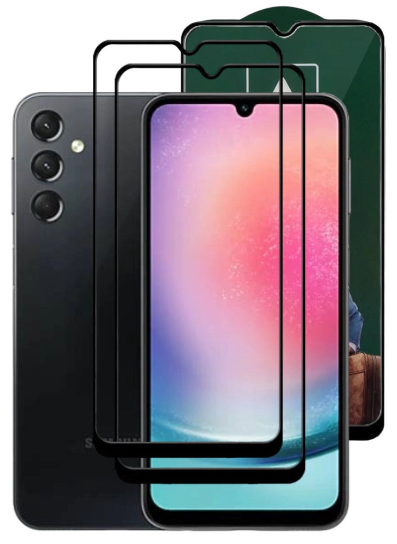 ACLIX 2 Pieces Antistatic ESD Dustproof Premium Quality High Definition Tempered Glass Screen Protector Designed For Samsung Galaxy A24 4G - Image 1