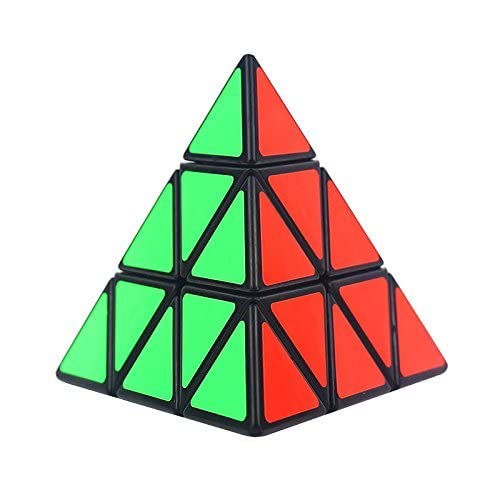 SHUYUE Pyramid Cube Speed Cube Glow in Dark Magic Speed Cube 3D Brain Teasers IQ Puzzles for Kids and Adults Black Background Sticker - Image 1
