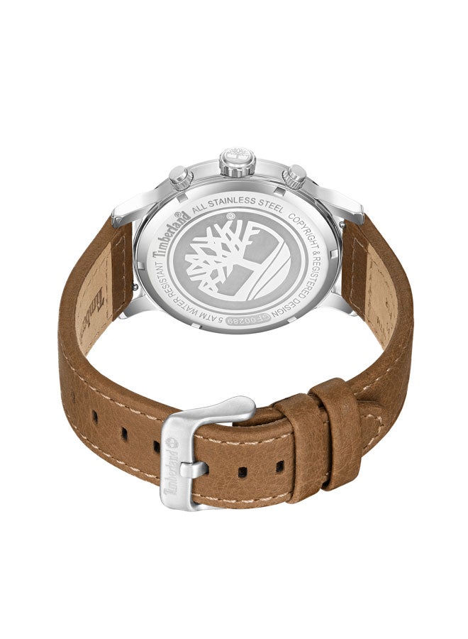 Timberland Men Pancher 46 mm Men's Multifunction Watch Navy  Dial  & Brown Leather Strap - Image 3
