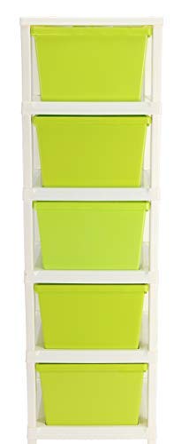 Joyful Studio 5 Xl Plastic modular Drawer System for Home Office Hospital Parlor School Doctors Home and Kids Colour Green Product Dimension when assembeled 31cmx39cmx98 cm - Image 4