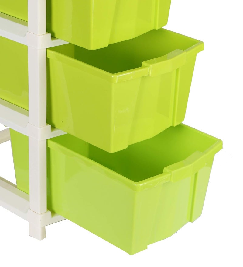 Joyful Studio 5 Xl Plastic modular Drawer System for Home Office Hospital Parlor School Doctors Home and Kids Colour Green Product Dimension when assembeled 31cmx39cmx98 cm - Image 3