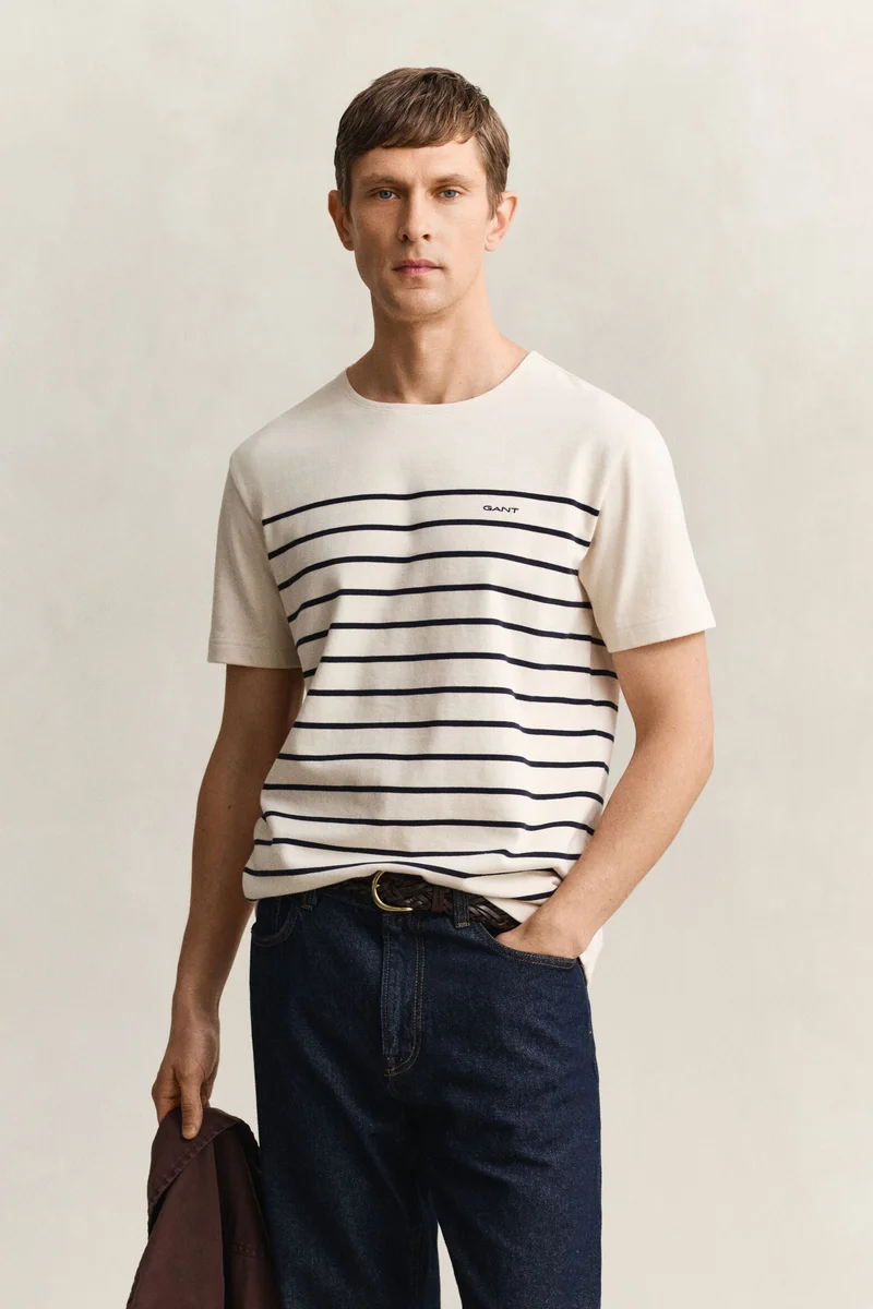 غانت Placed Stripe Short Sleeve Tshirt