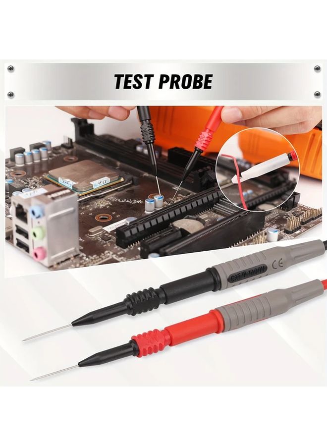 طقم رؤوس اختبار ملتيمتر SW 27PC مع مشابك تمساح، مقابس موز، ومجسات 1000 فولت 10 أمبير CAT III - Image 4