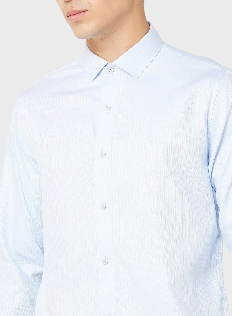 روبرت وود Pure Cotton Formal Shirt With Full Sleeve & Semi Cutaway Collar