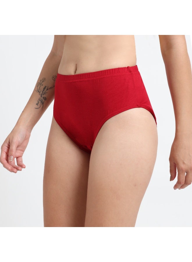 DUJE Women’s Lycra Panty IE (1-Piece – Red) | 95% Cotton 5% Spandex | Stretchable, Breathable, Sweat-Absorbing, Anti-Bacterial & Odour-Free Everyday Comfort Innerwear - Image 3