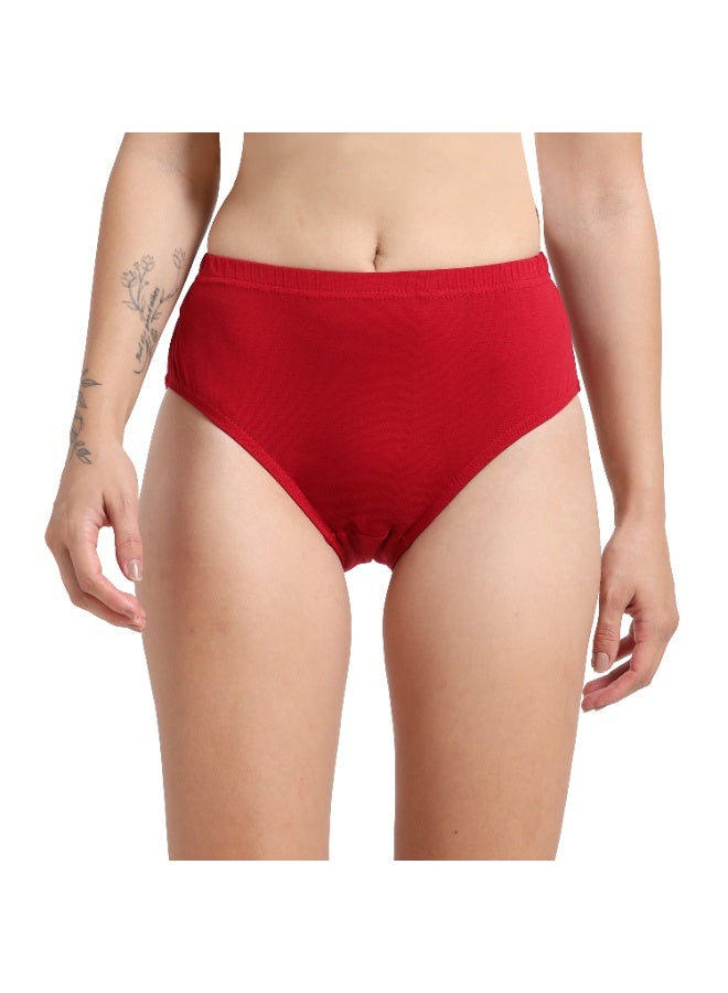 DUJE Women’s Lycra Panty IE (1-Piece – Red) | 95% Cotton 5% Spandex | Stretchable, Breathable, Sweat-Absorbing, Anti-Bacterial & Odour-Free Everyday Comfort Innerwear - Image 1