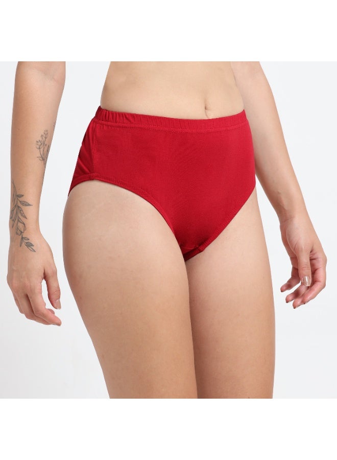 DUJE Women’s Lycra Panty IE (1-Piece – Red) | 95% Cotton 5% Spandex | Stretchable, Breathable, Sweat-Absorbing, Anti-Bacterial & Odour-Free Everyday Comfort Innerwear - Image 4