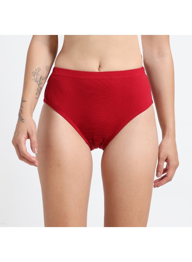 DUJE Women’s Lycra Panty IE (1-Piece – Red) | 95% Cotton 5% Spandex | Stretchable, Breathable, Sweat-Absorbing, Anti-Bacterial & Odour-Free Everyday Comfort Innerwear - Image 2