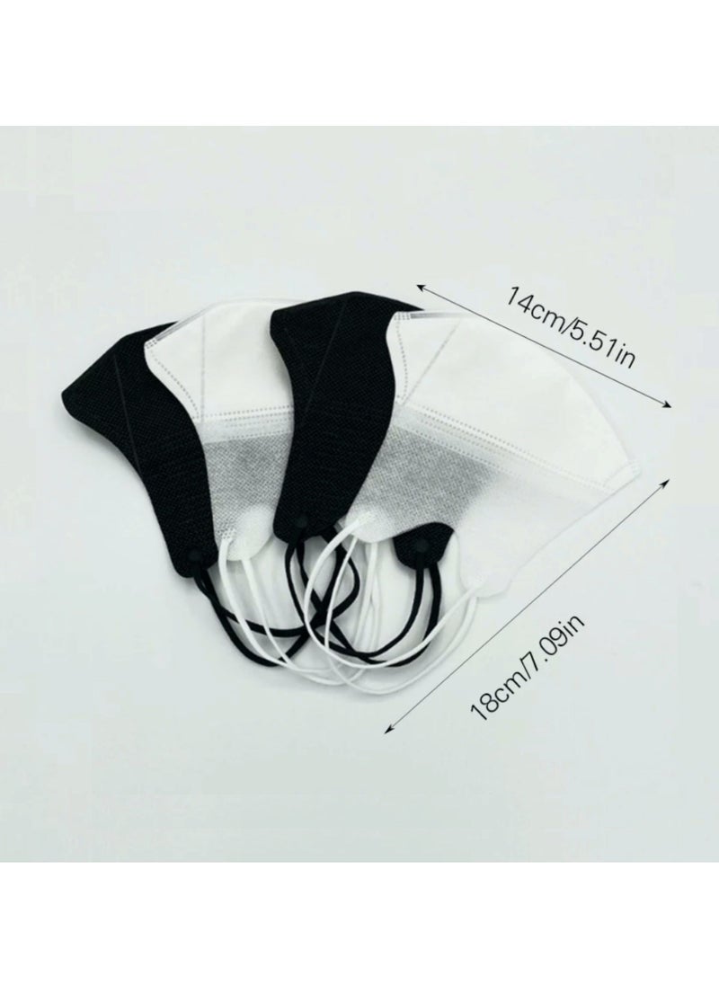 HEXAR - 20pc Face Mask 3D Disposable Adult's 3-Ply Melt Blown Filter Black Face Mask with Elastic Ear Loop - Image 1