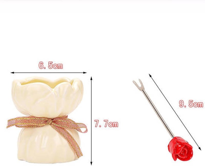 Amagogo Stainless Steel Fruit Forks Set Appetizer Fork Dinnerware Creative Food Picks Fruit Picks for Dining Table Picnic Decoration, Red - Image 2