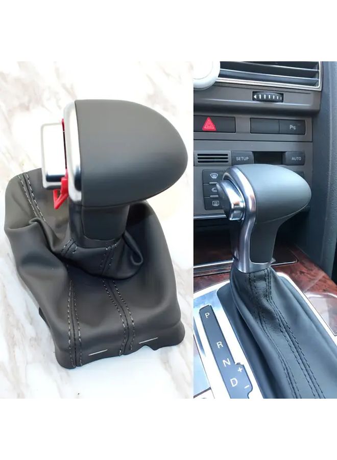 غطاء ذراع تغيير السرعات لسيارات أودي A4 A5 Q5 B8 A6 C7 C6 موديلات 2009-2014 رمادي مع خط أحمر - Image 1