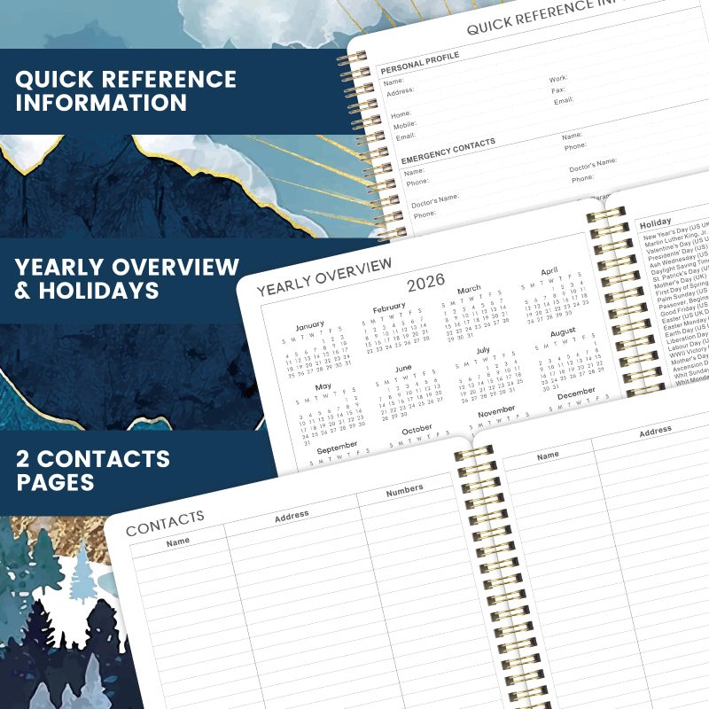 Tersus 2026-2027 Planner - JUL 2026 - JUN 2027, Planner 2026-2027, 8'' x 10'', Planners Weekly Monthly, Spiral Bound, Back Pocket, Academic Planner - Image 5
