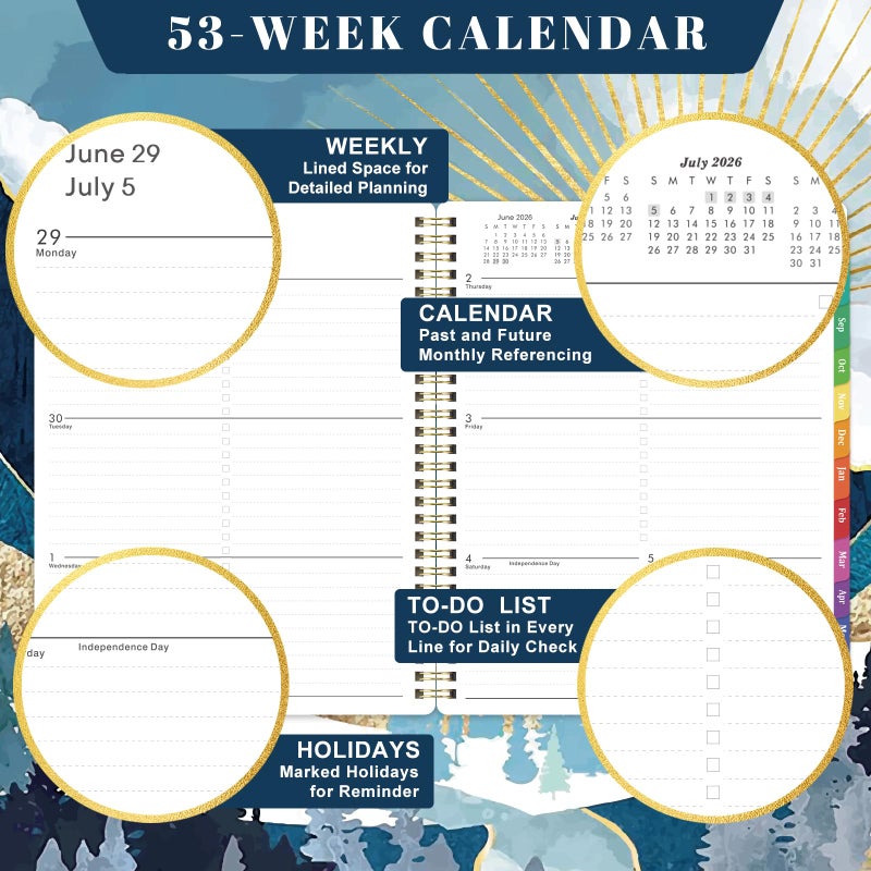 Tersus 2026-2027 Planner - JUL 2026 - JUN 2027, Planner 2026-2027, 8'' x 10'', Planners Weekly Monthly, Spiral Bound, Back Pocket, Academic Planner - Image 3