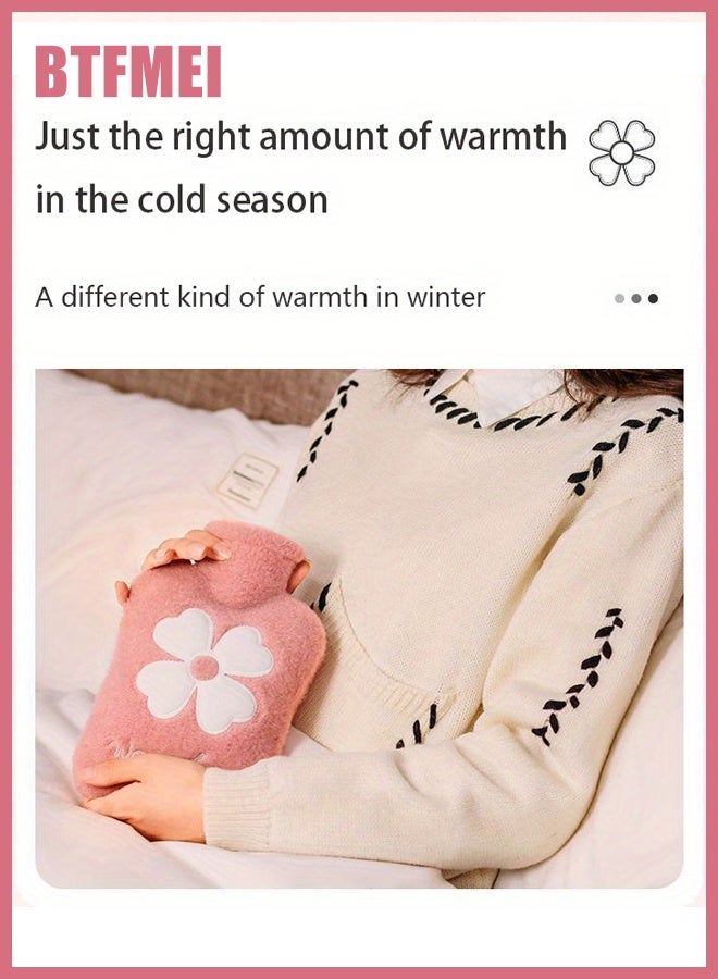 BTFMEI 1000ML Hot Water Bottle with Knitted Cover – Leak-Proof, Explosion-Proof, Long-Lasting Heat Therapy for Pain Relief, Menstrual Cramps, Neck, Shoulder, Hand & Feet Warmer – Pink - Image 5