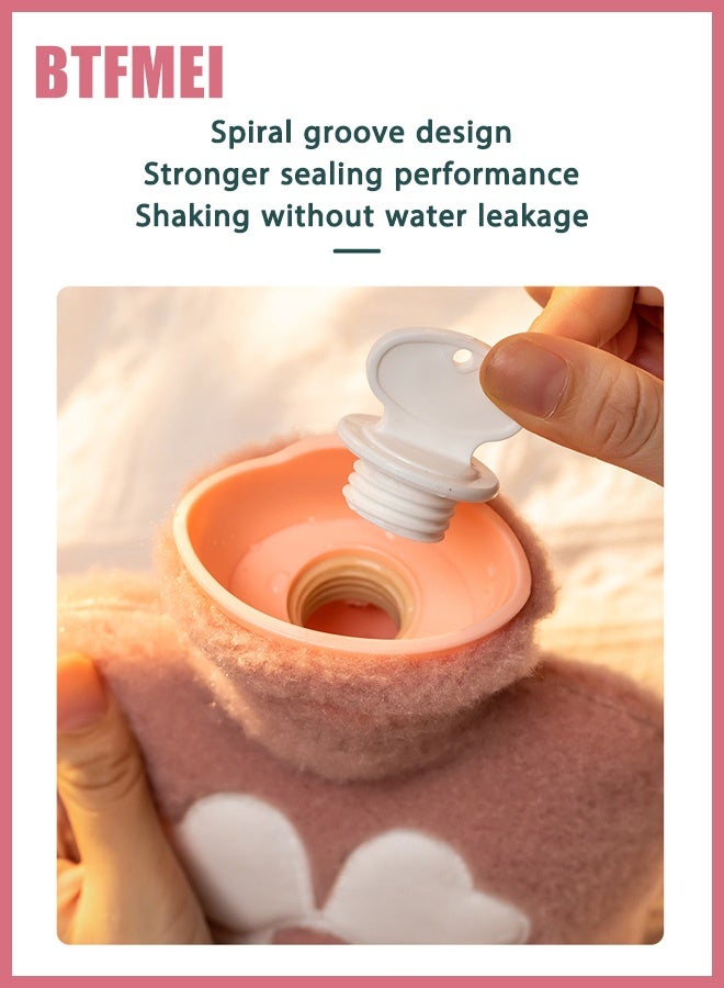 BTFMEI 1000ML Hot Water Bottle with Knitted Cover – Leak-Proof, Explosion-Proof, Long-Lasting Heat Therapy for Pain Relief, Menstrual Cramps, Neck, Shoulder, Hand & Feet Warmer – Pink - Image 2