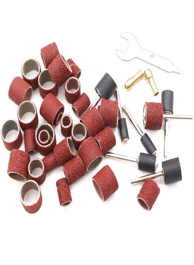 Sunxeke 531 Pieces Sanding Drums Kit,Drum Sander Sleeves 504pcs(80 120 150 240 320 400 600 Grit),24Pcs Drum Mandrels diameters,for Dremel Rotary Tool - Image 5