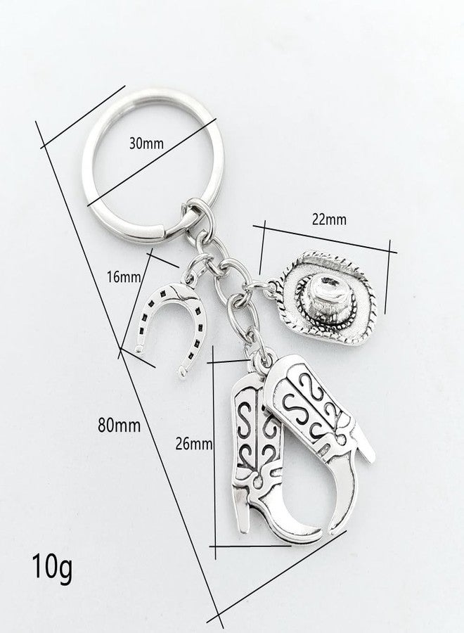 iMagitek 40 Pcs Western Cowboy Keychains Western Party Favors Hat Boot Horseshoe Keychains for Guests Western Party Supplies Horse Lover Gifts for Cowboy, Cowgirl - Image 3