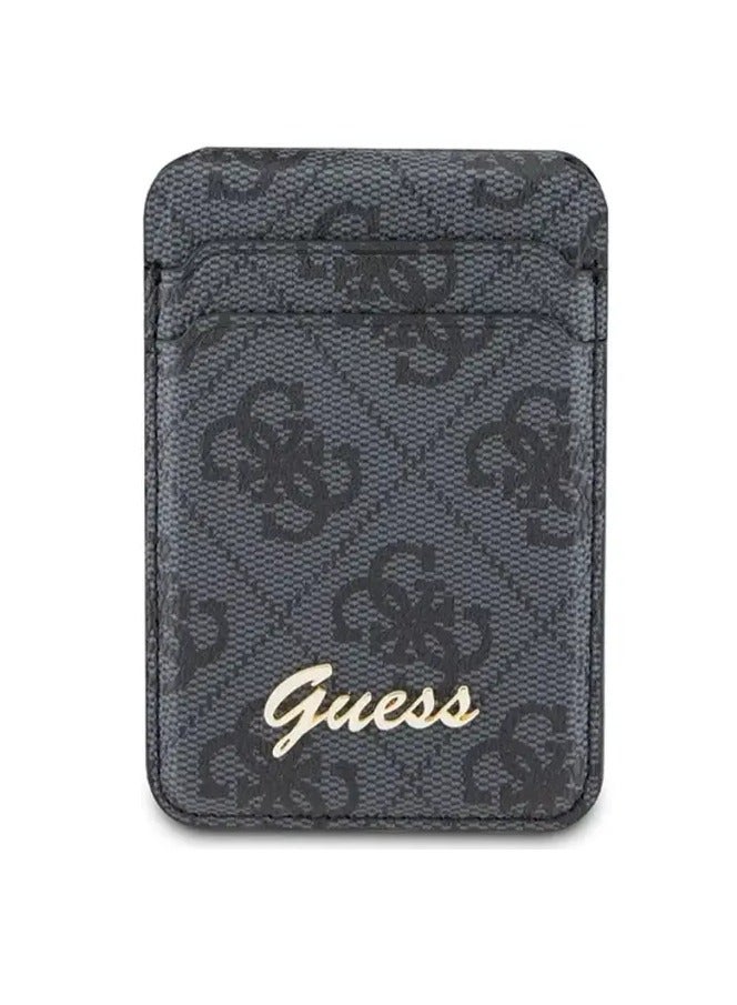 GUESS MagSafe Wallet Cardslot with Stand and 4G Classic Design / Secure Card Holder / High-Quality Phone Accessory - Black - Image 1