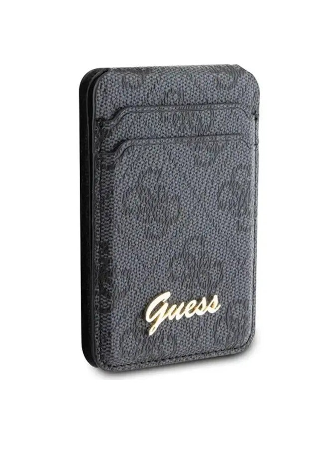 GUESS MagSafe Wallet Cardslot with Stand and 4G Classic Design / Secure Card Holder / High-Quality Phone Accessory - Black - Image 2