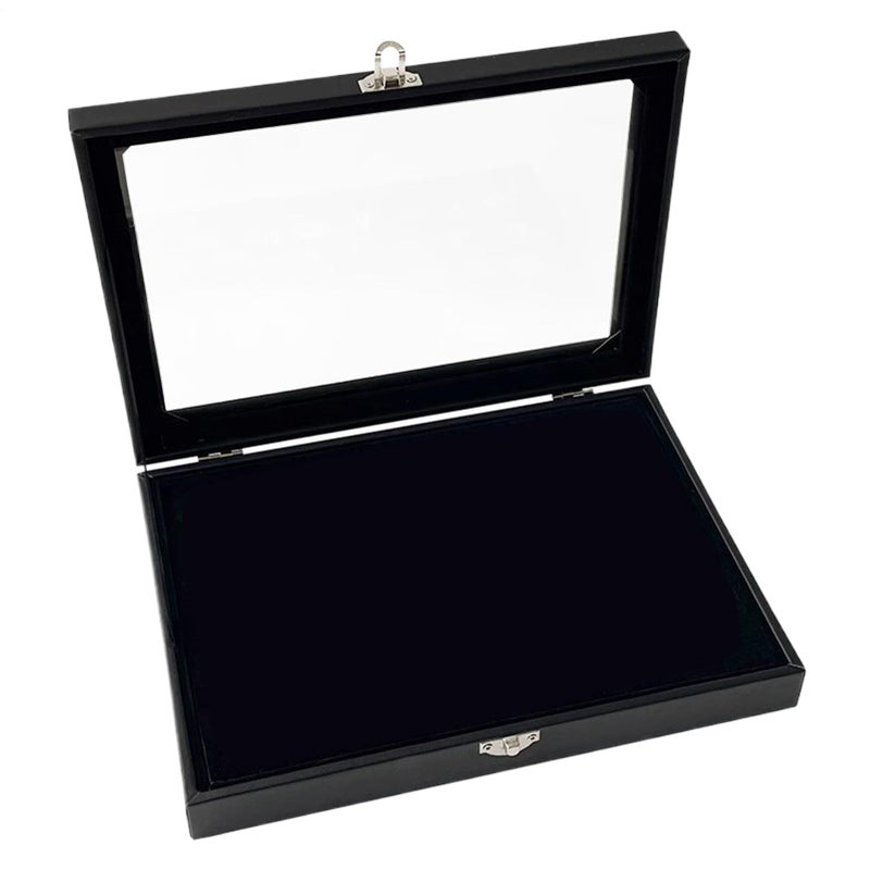 19.5x33.9 Inch Black Shadow Box Frame Display Case With Glass Front And Black Velvet Backing For Pins Medals Badges And Trading Cards - Image 2