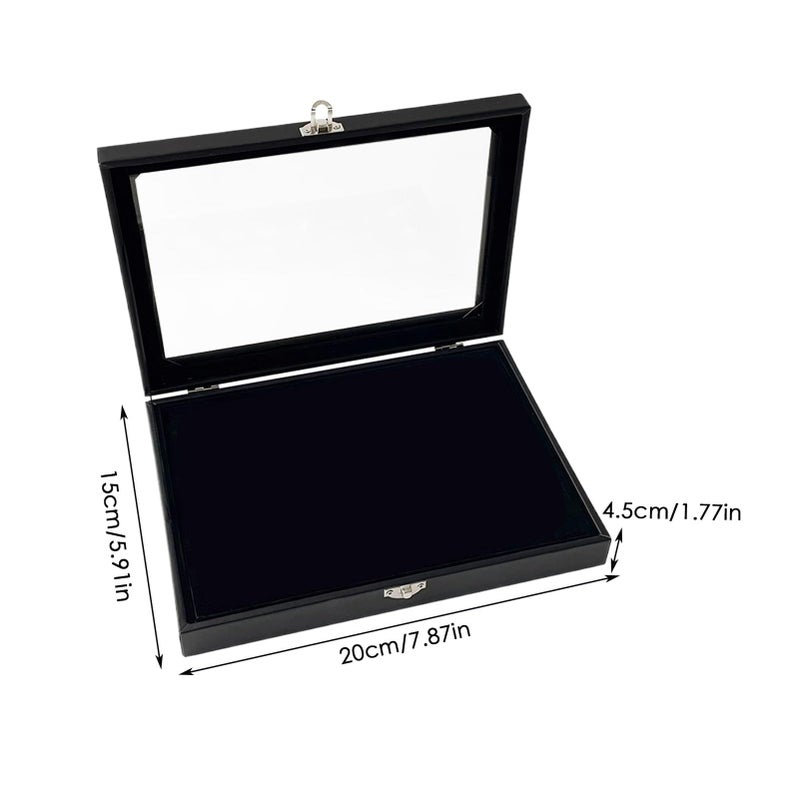 19.5x33.9 Inch Black Shadow Box Frame Display Case With Glass Front And Black Velvet Backing For Pins Medals Badges And Trading Cards - Image 3